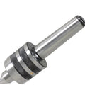 MT4 live center with 60° point, steel body and knurled collar for lathe tailstock.