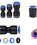 Top Notch B Kit 60 Pcs Boxed Set Of Air Straight Pneumatic Fittings For Quick Connect Push In Connector Pipes Valves That Run Smooth And Hold Tight For All Your Compressed Air Projects Without Any Snagging Or Leaking Issues Right Out The Gate, black plastic pneumatic fittings with blue seals
