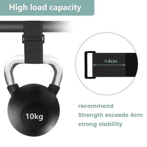 1.5 Inch Wide Cinch Straps 16 Foot Heavy Duty Nylon Cable Ties With 20 Buckles holding a 10kg kettlebell