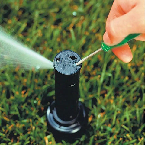 Go To Rotor Pull Up Tool And Adjustment Screwdriver For Geared Irrigation Rotors All In One Lift Tool With Thin Flat Head Screwdriver Corrosion Resistant Metal With Green Handle Fits Most Geared Rotors And Brands Easy Lift And Fine Tune. adjusting sprinkler head in grass
