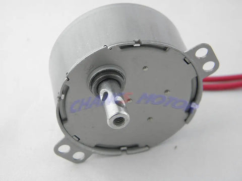 TYD-50 110V AC Synchronous Motor 8-10 RPM CW CCW Permanent Magnet with metal and plastic gears, close-up view.