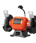 Badass Six Inch Bench Grinder With 3450 Rpm Single Speed Motor And Dual Grit Grinding Wheels Paired With Bright LED Work Light