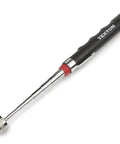 8-Lb Lift Capacity Telescoping Magnetic Pickup Tool With Extendable Shaft Shielding Collar And Nonslip Grip For Lifting Metal From Tight Spots In The Garage Or Workshop, featuring a black handle and chrome shaft.