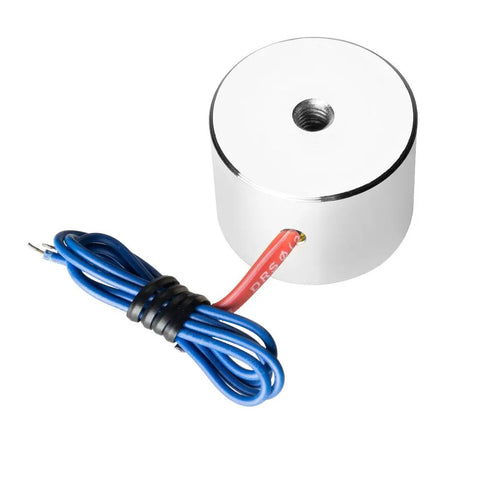 12V DC Electric Lifting Magnet Electromagnet Solenoid For Assembly Line Use, 200N Peak Lift, 150N Holding Force, silver tone
