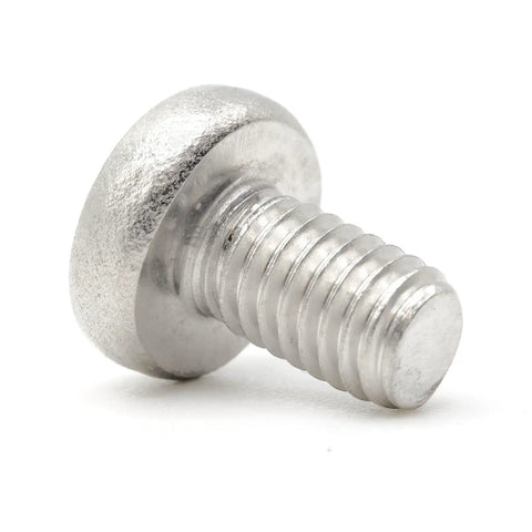Close-up of a single M6-1.0 x 10mm stainless 18-8 A2 grade bolt showing threading and head, License Plate Screws For Audi VW Mercedes That Really Fit M6-1.0 x 10mm Stainless 18-8 A2 Grade Bolts For Rear Mount Pack Of 4 For Durable Rear Mounting And Rust Resistant