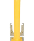 Heavy Duty Steel Safety Bollard 36 Inch Height 4.5 Inch Diameter Surface Mounted Removable Pipe Guard for protection indoors and outdoors.