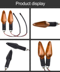 Must-Have E-Bike Tail Light With Bright 36V To 72V LED Turn Signals And Brake Lamp For Ultimate Night Ride Safety And High Visibility On The Street, amber ABS pair with wiring