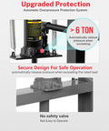6 Ton Hydraulic Shop Press With Adjustable Worktable And Stamping Plates, highlighted safety features and overpressure protection system