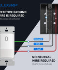 Motion Sensor Light Switch With Occupancy Detection No Neutral Wire Required Single Pole Wall Switch wiring diagram