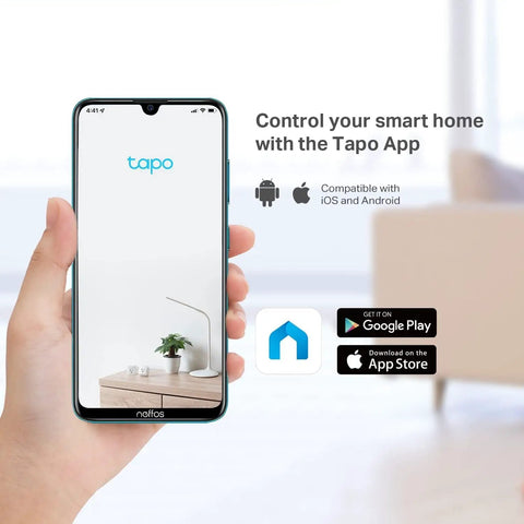 Smartphone displaying the Tapo app interface for Pan Tilt Security Camera For Baby And Pets With 360 Degree View And 114 Degree Vertical Coverage 1080P HD Video Night Vision Two Way Audio Cloud And SD Card Storage Works With Alexa And Google Home Easy Setup