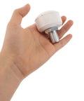 Hand holding Roller Skate Toe Stoppers And Rubber Toe Guards With Adjustable Brake Blocks And Wrench, White Quad Skate Parts