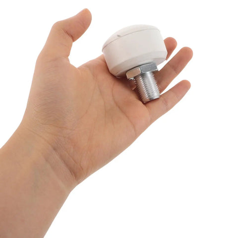 Hand holding Roller Skate Toe Stoppers And Rubber Toe Guards With Adjustable Brake Blocks And Wrench, White Quad Skate Parts