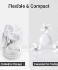 Socket Fan Light With Remote And Dimmable Led Screw In Ceiling Fan showcasing folded and expanded views for flexible storage.