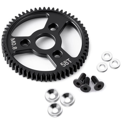 Carbon Steel Spur Gear Set For 1x10 RC Cars 54T 56T 58T 32P 0.8M CNC Machined Beefy Upgrade Direct Replacement For Traxxas Slash Rustler Stampede And More