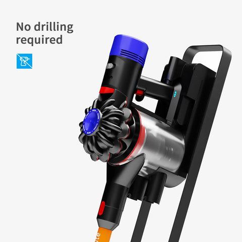Stable Metal Vacuum Stand Holder For Dyson Handheld Vacuums V6 V7 V8 V10 V11 V12 V15 No Drill Docking Station Mount close-up view