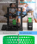 Filament Dryer Box 2.0 With Fans For 3D Printing, 1Kg Dehydrator showing effect on PLA filament with moisture comparison for reliable prints.