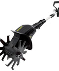 Cordless Garden Tiller And Cultivator With Telescopic Pole And Auxiliary Handle No Cord Needed 6 Inch Steel Blades 24V Tool Only