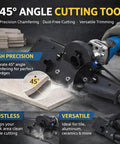 45 degree angle cutting tool for tile chamfering with electric bevel cutter adapter, compatible with standard angle grinders.