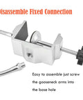 Close-up of Soldering Third Hand Tool With Tabletop Clamp featuring disassembled fixed connection and nickel arms.