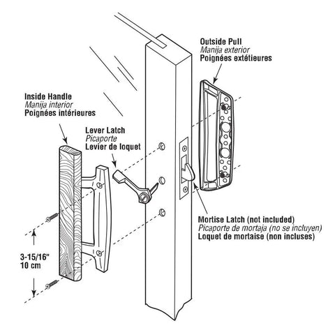 Replace Damaged Sliding Glass Door Handle With This White Diecast Mortise Hook Style Set That Fits 3 15 16 Inch Hole Spacing Easy Install And Durable Hardware For Quick Home Makeovers
