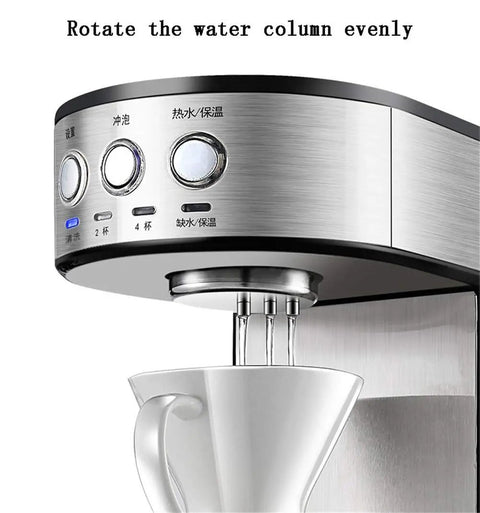 Automatic Bean To Cup Coffee Maker With Integrated Milk Frother Hassle Free Brewing System showing control buttons and water flow.