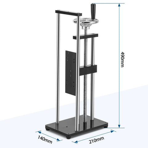 Beefy Manual Force Test Stand With 8.7 Inch Vertical Stroke And Clamp, Heavy Duty Steel Frame, 500N Load Capacity, Handwheel Operated, Portable Bench Mount For Material Testing, 1 Year Warranty And Lifetime Tech Support, 490mm high