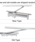 Comparison of new and old models of Concealed Aluminum Automatic Door Closer With Positioning, 80kg Capacity.