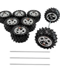 8 Piece RC Model Wheel Set With Shafts For Cars Trucks Robots Boats And Helicopters Made From Durable Plastic Wheels 55mm