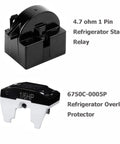 Refrigerator Compressor Relay And Overload Kit 5 Pack With 4.7 Ohm 1 Pin PTC Starters QP2-4R7 And 6750C-0005P