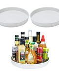 Amolliar 10-inch white Lazy Susan turntable trays, 3-pack for kitchen cabinet storage