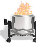 Fire Pit Trolley Stand For Solo Stove Bonfire And 19.5 Inch Fire Pits Heavy Duty Portable Base With Support Arm
