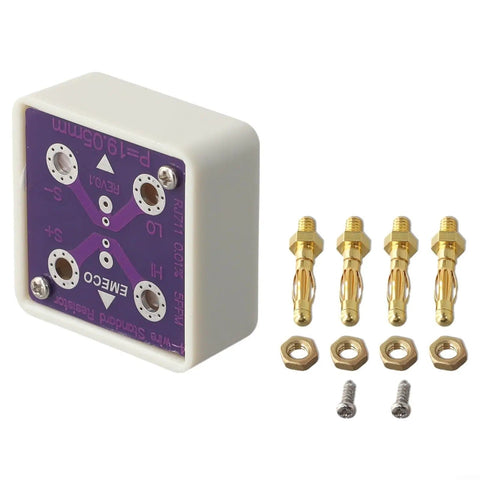 Four Wire Short Socket For Digital Multimeter Calibration And Instrument Verification With Gold Plated Banana Connectors And Standard Resistor Slot For Bench Testing Ideal For Lab Or Shop Use