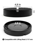 JUKFITA floor jack rubber pad, round black cushion with ribbed top; 4.9 in top diameter, 4.6 in base, 1.1 in tall.