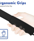 Ergonomic grips for Perforated 12 Inch Metal Pizza Peel With Long Handle Non Stick Aluminum Paddle For Outdoor Ovens