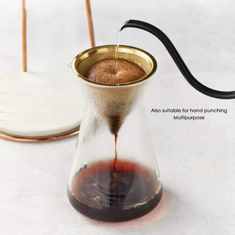 Premium Mini Cold Brew Coffee Maker with Ice Drip Pot and Reusable Stainless Steel Filter Adjustable Drip Valve in use