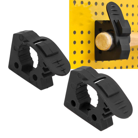 Heavy Duty Rubber Clamp Mount For Roof Rack Shovel Holders Four Pack 30 To 40mm Clamps shown securing tool handle