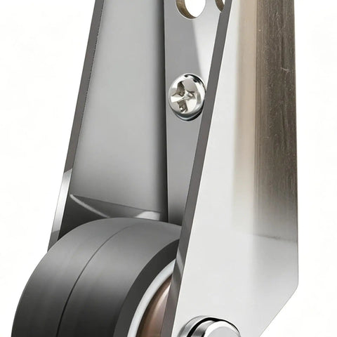 Close-up of Real Deal Built Tough Heavy Duty Sliding Gate Wheels with low profile silent bearings for easy installation.