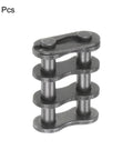 Eight Piece Double Roller Chain Master Link Set For 06C-2 And 35-2 Chains With 9.525mm Pitch Carbon Steel Industrial Grade Connector