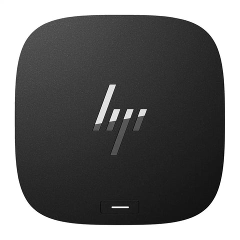 Thunderbolt 4 Dock With 120 Watt Fast Charging And 4K Video Output Paired With A Rugged Desk Mount, sleek black hub top view.