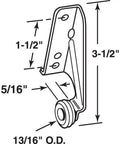 Heavy Duty Left Hand Mono Rail Drawer Track Rollers Featuring Smooth Gliding Nylon Wheels And Stamped Steel Frames Built Tough As Nails For Cabinet Slides 2 Pack Ready To Roll detailed dimensions drawing.