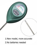 Close-up of Two Pack Soil Moisture Meter for Gardens and Pots, hygrometer reader and metal probe, no batteries required.