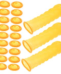 100 Pack Latex Protective Finger Sleeves Shield Your Digits From Daily Wear While Delivering Sick Grip And Breathable Comfort For Heavy Gaming Or Daily Grind Tasks, yellow latex design.