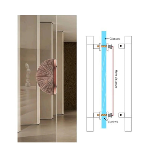 Black Half Moon Door Handles Double Sided Push Pull Bar For Barn And Glass Doors Modern Sliding Door Hardware Diagram