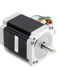 Bad Ass NEMA 34 Stepper Motor 86X114Mm 8Point7Nm 1240Ozin 6Amps 14Mm Key Shaft No Cap Heavy Power Build For Cnc Routers Mills Industrial Upgrades Smooth As Butter, side view showing metal housing and key shaft.