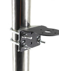 Beefy Mast Clamp With Dual U Bolts For Ham UHF VHF CB Truck Antennas Outdoor Attic Mount Bracket close-up on pole