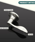 Right Hand Single Dummy Door Lever In Nickel Finish For Closet And French Doors, Non Turning Decorative Door Handle Pull, No Latch, Easy Install 1 Pack; satin nickel finish
