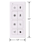 Smart Ceiling Fan Remote With Wi Fi Enabled Connectivity Works With Alexa And Google Assistant 3.5 x 1.5 inch white control