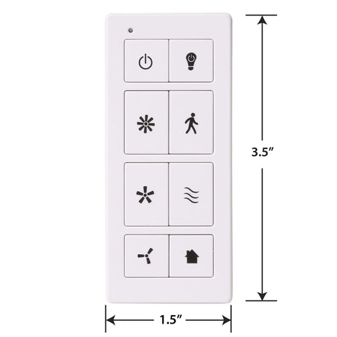 Smart Ceiling Fan Remote With Wi Fi Enabled Connectivity Works With Alexa And Google Assistant 3.5 x 1.5 inch white control