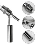 Stainless Steel Workhorse Liquid Level Sensor With One Half Inch NPT Side Mount For Aquariums Tanks Hydroponics And Pools DC Zero To One Hundred Ten Volts Float Switch Multi Point Control close-up