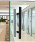 Stainless Steel Push Pull Door Handle For Glass Wood And Metal Doors Heavy Duty Commercial Grade Modern Square Tube Design